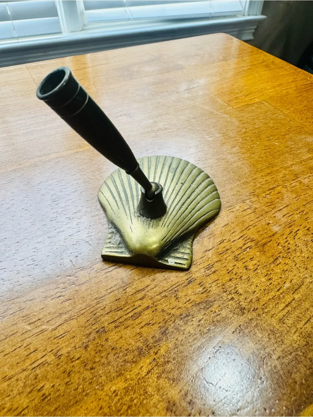 Vintage Fritz Brass Shell Table Fountain Pen Holder